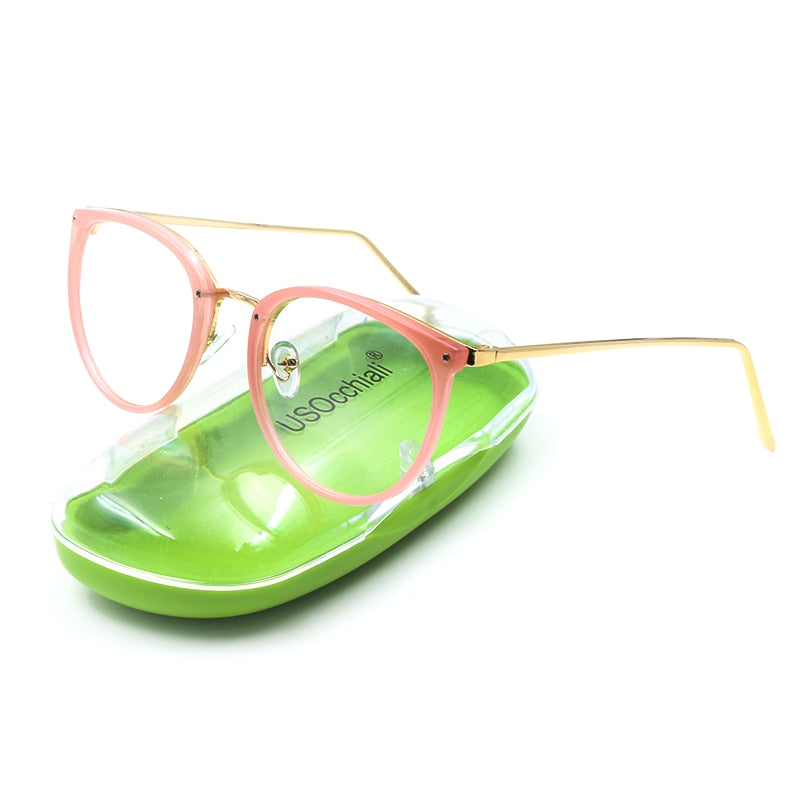 Hotochki Women's Full Rim Cat Eye Alloy PC Frame Eyeglasses 5969 Full Rim Hotochki Pink  