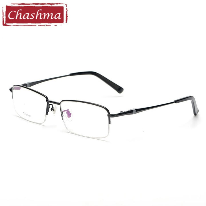 Men's Eyeglasses Pure Titanium 3142 Frame Chashma Black  
