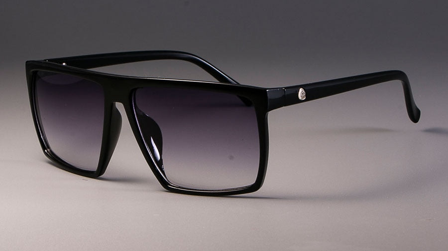 CCspace Unisex Full Rim Acetate Square Frame Steampunk Sunglasses Kulou Sunglasses CCspace Sunglasses black gray  