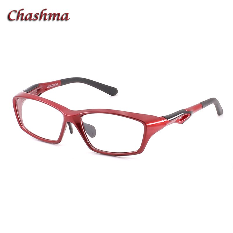 Chashma Ochki Unisex Full Rim Square Tr 90 Titanium Sport Eyeglasses 8021 Sport Eyewear Chashma Ochki Red  
