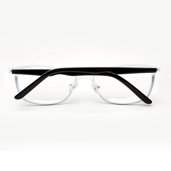 Women's Eyeglasses Metal Acetate Cat Eye Black And White Frame Kansept   