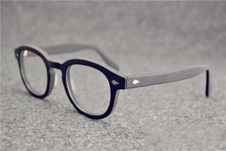 Unisex Full Round Acetate Frame Eyeglasses Three Sizes Frame Brightzone Matte black Large  