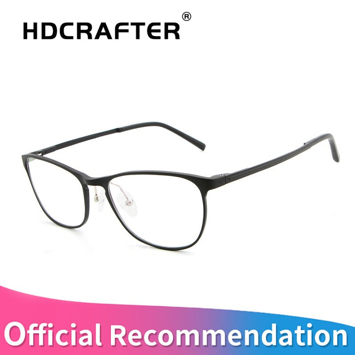 Hdcrafter Unisex Full Rim Square Aluminum Magnesium Frame Eyeglasses Lp6290 Full Rim Hdcrafter Eyeglasses   