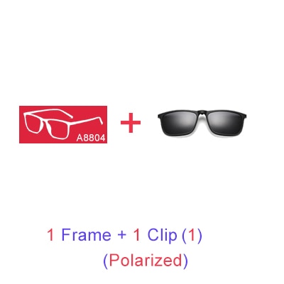 Ralferty Magnetic Sunglasses Men 5 In 1 Polarized Clip On Women Square Sunglases Ultra-Light Night Vision Glasses A8804 Clip On Sunglasses Ralferty 1 Frame Gray Clip Blue Frame 