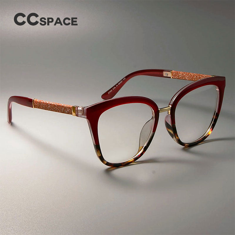 CCSpace Women's Full Rim Square Cat Eye Resin Frame Eyeglasses 45074 Full Rim CCspace   