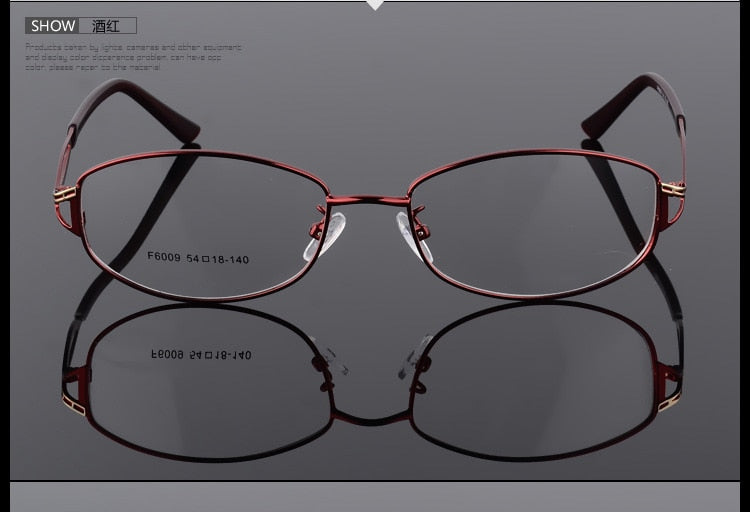 Women's Oval Full Rim Alloy Frame Eyeglasses F6009 Full Rim Bclear   