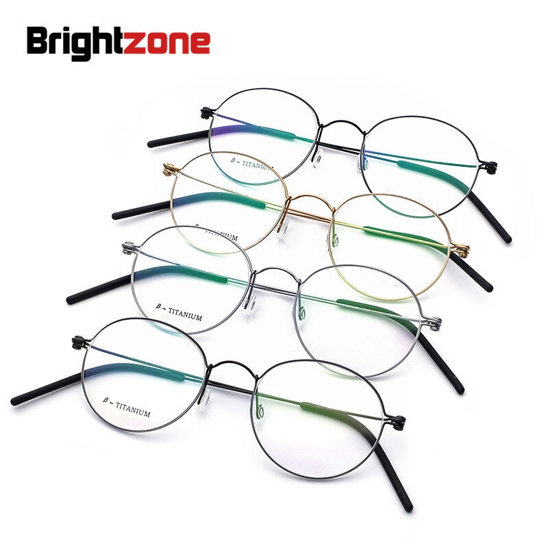 Brightzone Unisex Full Rim Round Titanium Eyeglasses 9901 Full Rim Brightzone   