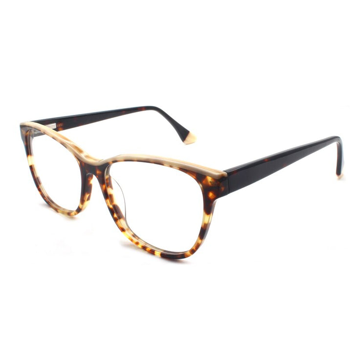 Reven Jate 8043 Acetate Glasses Frame Eyeglasses Eyeglasses For Men And Women Eyewear Frame Reven Jate C4  