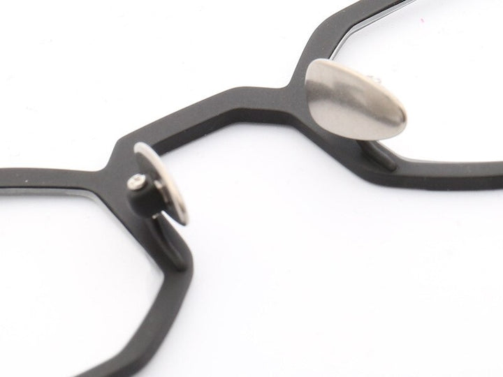 Muzz Men's Full Rim Hexagon Oval Titanium Frame Eyeglasses T7024 Full Rim Muzz   