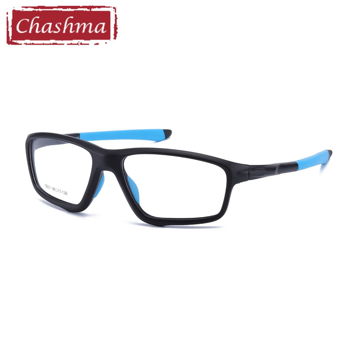 Men's Eyeglasses Sport TR90 Flexible 9231 Sport Eyewear Chashma Black with Blue  