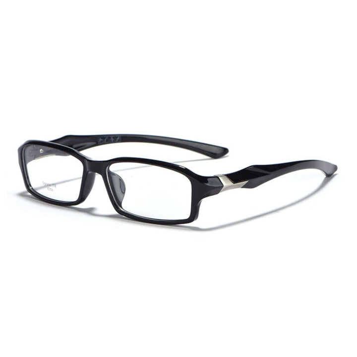 Reven Jate R6059 Acetate Full Rim Flexible Eyeglasses With Antislip String For Men And Women Eyewear Frame Spectacles Full Rim Reven Jate Shinny Black  
