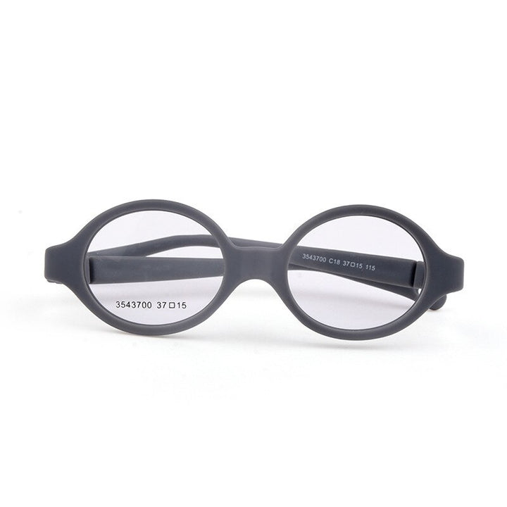 Unisex Children's Round Eyeglasses Plastic Titanium Frame 3543700 Frame Brightzone C18 grey  