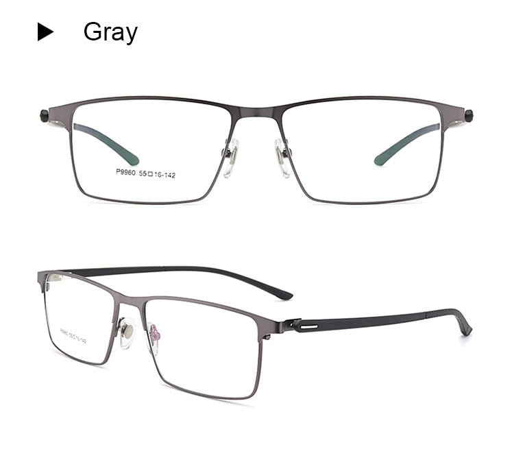 Hotochki Men's IP Electroplated Alloy Full/Semi Rim Frame Eyeglasses P9960 Semi Rim Hotochki   