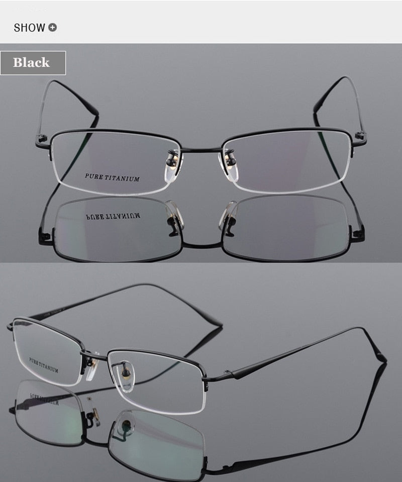 Hotochki Men's Semi Rim Titanium Frame Eyeglasses 8272 Semi Rim Hotochki   