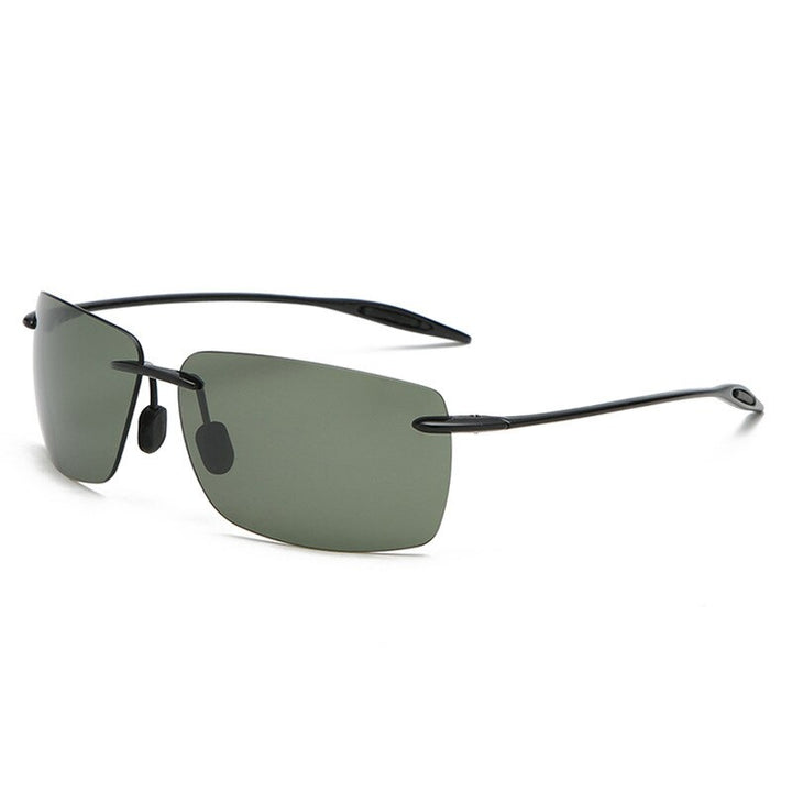 Men's Sunglasses Rimless Ultra-light TR90 Sunglasses Brightzone Green  
