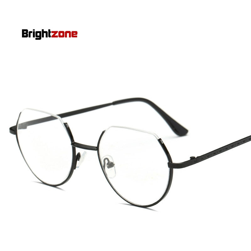 Unisex Eyeglasses Half Frame Metal Polygon 3221 Frame Brightzone   