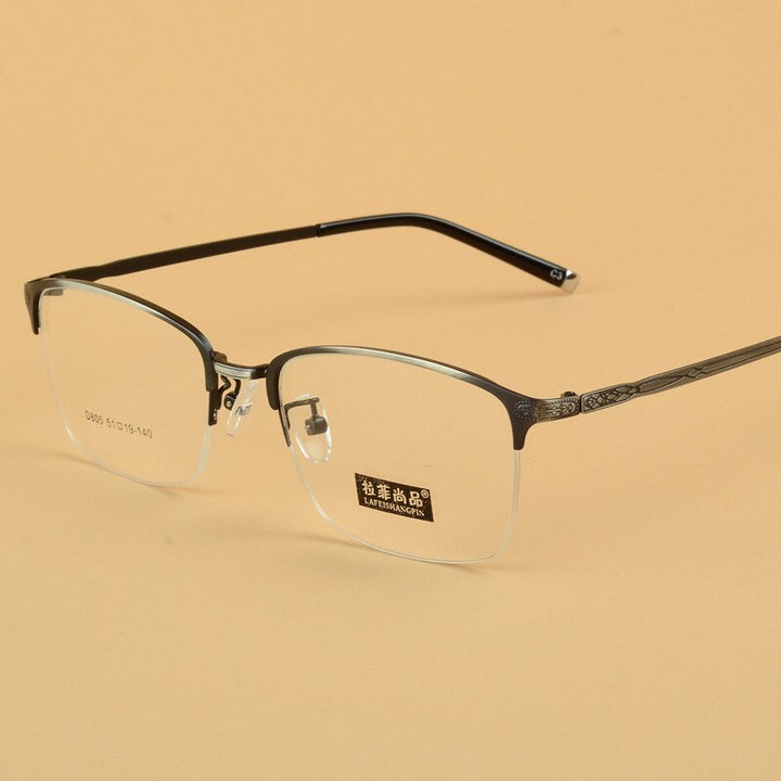 Unisex Semi Rim Alloy Frame Eyeglasses D805 Semi Rim Bclear C 3  