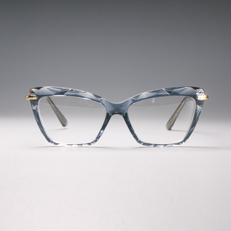 CCSpace Women's Full Rim Square Cat Eye Resin Frame Eyeglasses H45591 Full Rim CCspace C3 Grey  