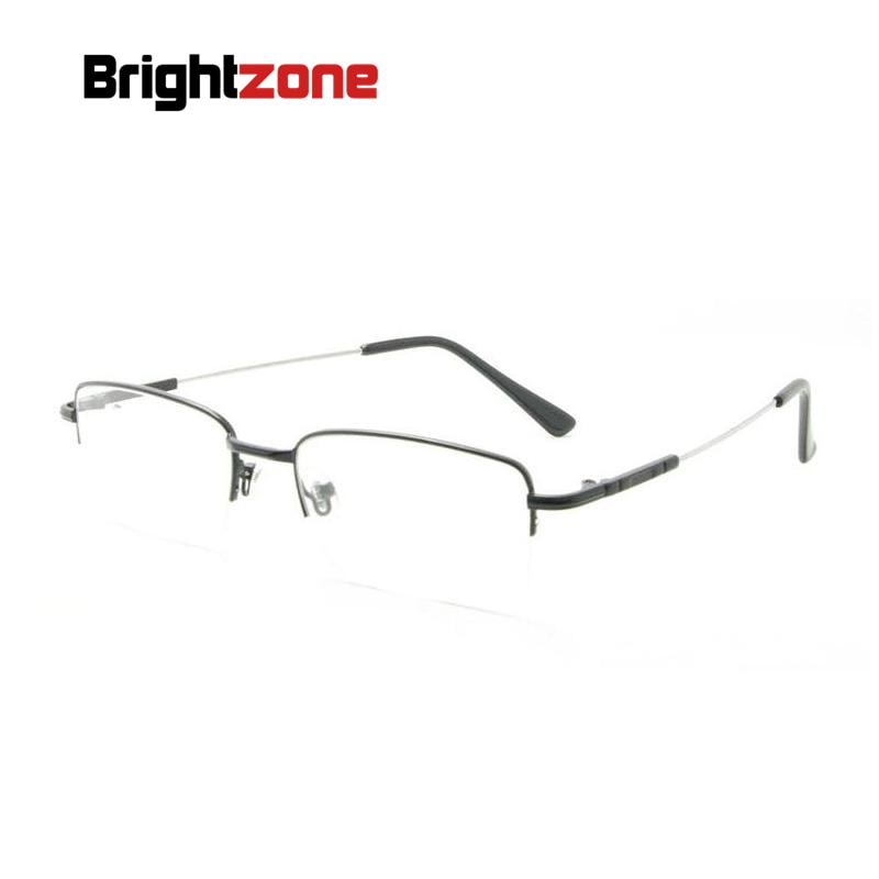 Brightzone Unisex Square Eyeglasses Semi Rim Alloy B8519 Semi Rim Brightzone   