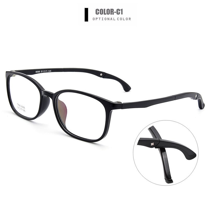 Men's Eyeglasses Ultra-Light Tr90 With Hangers Plastic M6066 Frame Gmei Optical C1  