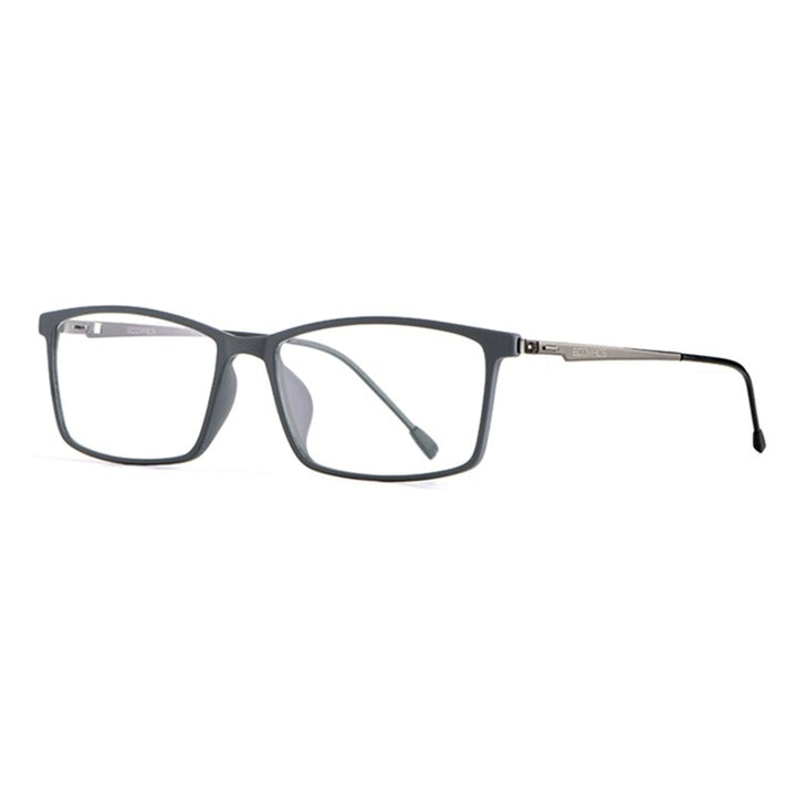 Hotony Men's Full Rim TR 90 Square Titanium Alloy Frame Eyeglasses Full Rim Hotony gray  