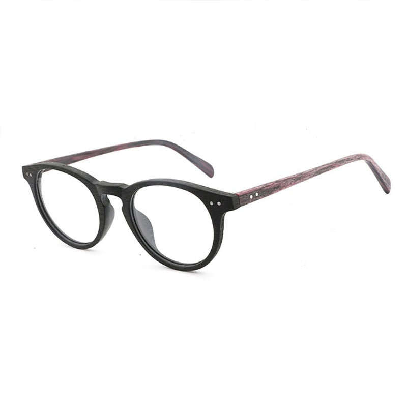 Reven Jate Hb030 Eyeglasses Frame Glasses Acetate Full Rim Round Shape Spectacles Men And Women Eyewear Full Rim Reven Jate C81  