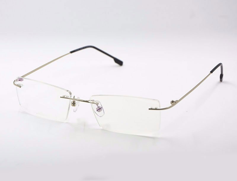 Reven Jate Titanium Memory Flexible Rimless Frame Eyeglasses Glasses For Women And Men Frame Shape Customed Rimless Reven Jate Silver  