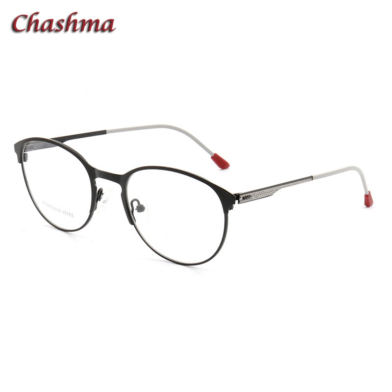 Chashma Ochki Unisex Full Rim Round Cat Eye Stainless Steel Eyeglasses 2700 Full Rim Chashma Ochki   