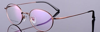 Unisex Eyeglasses 10 g Titanium Round Rs903 Frame Chashma Brown  