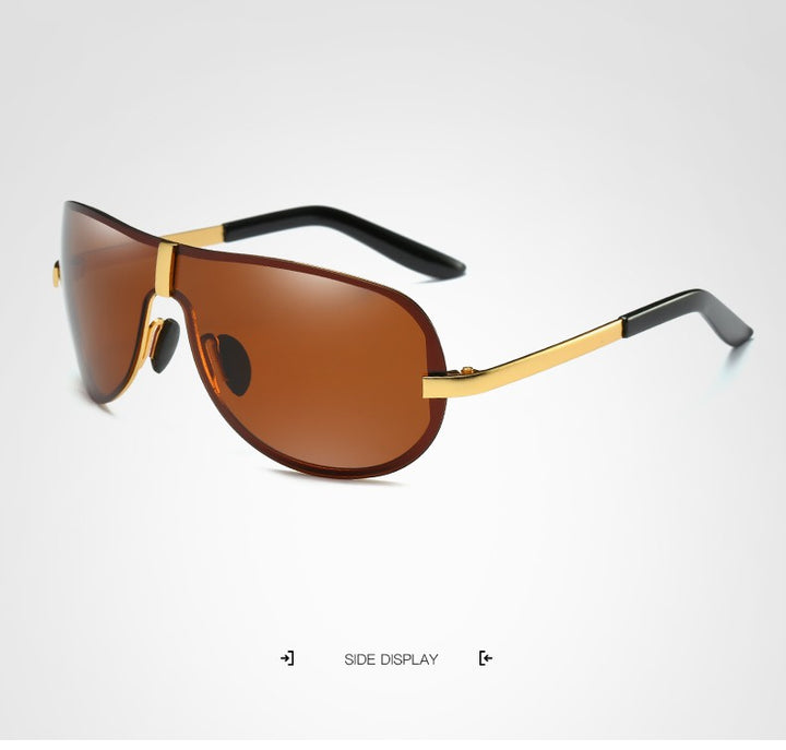 Hdcrafter Men's Full Rim Rectangle Oval Alloy Frame Polarized Sunglasses Sunglasses HdCrafter Sunglasses   