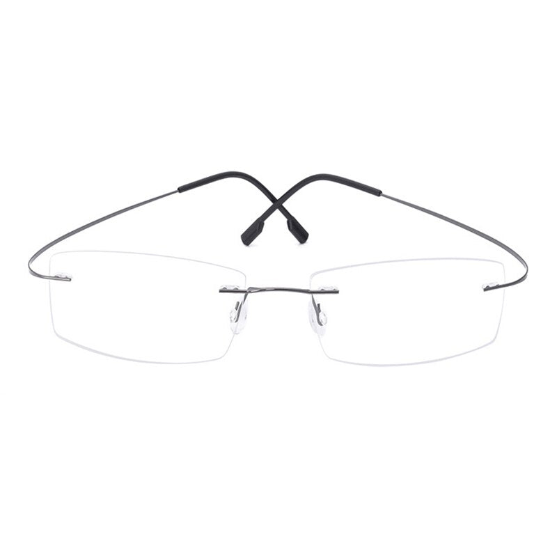 Handoer Unisex Rimless Customized Shaped Lenses Titanium Eyeglasses J0860 Rimless Handoer Gray  