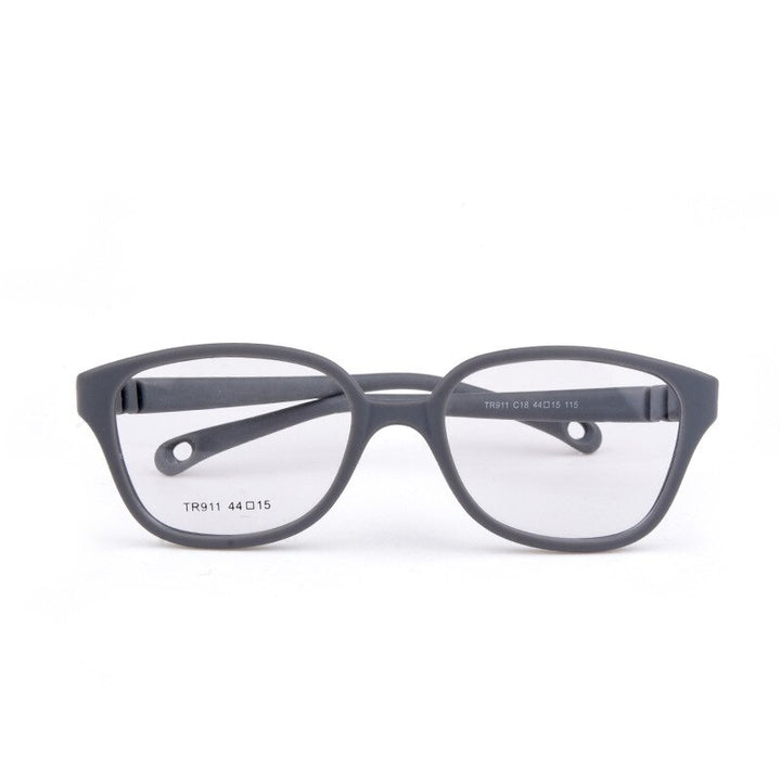 Unisex Children's Plastic Titanium Round Frame Eyeglasses Tr911 Frame Brightzone C16 grey  