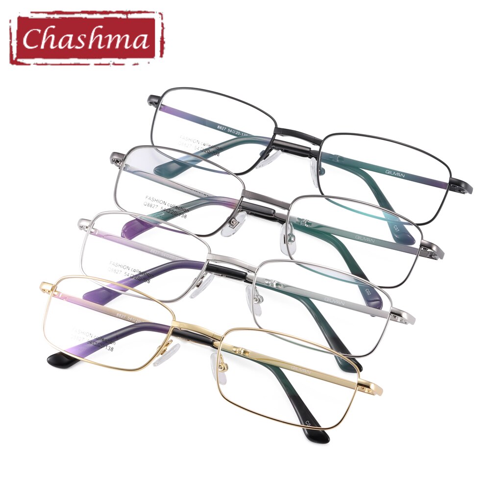 Chashma Ottica Unisex Full Rim Square Foldable Stainless Steel Alloy Eyeglasses 8827 Full Rim Chashma Ottica   
