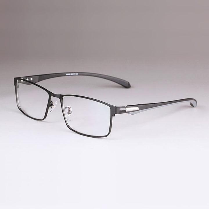 Hotochki Men's Full/Semi Rim Rectangular IP Electroplated Alloy Frame Eyeglasses Semi Rim Hotochki BlackFullRim  