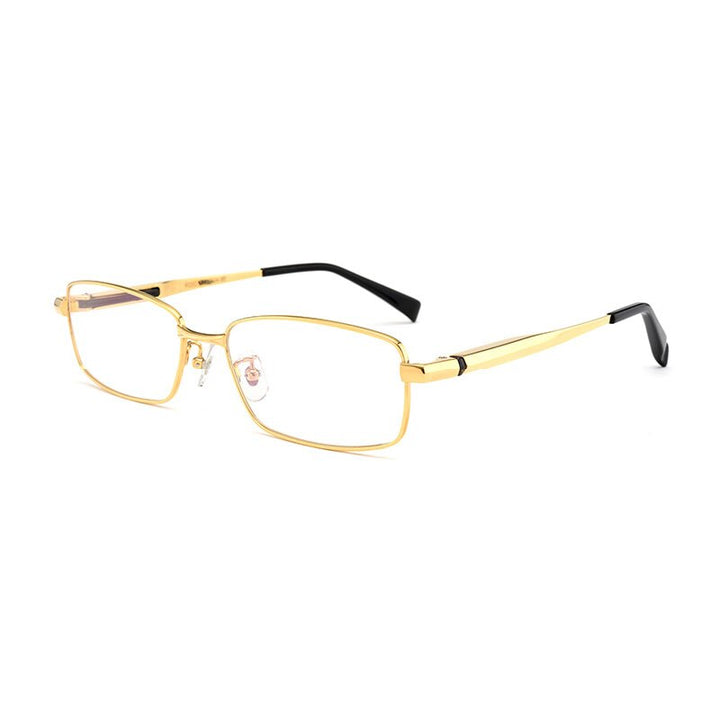 Hotochki Men's Full/Semi Rim Titanium Frame Progressive Reading Glasses 81133 Reading Glasses Hotochki +100 Full rim gold 