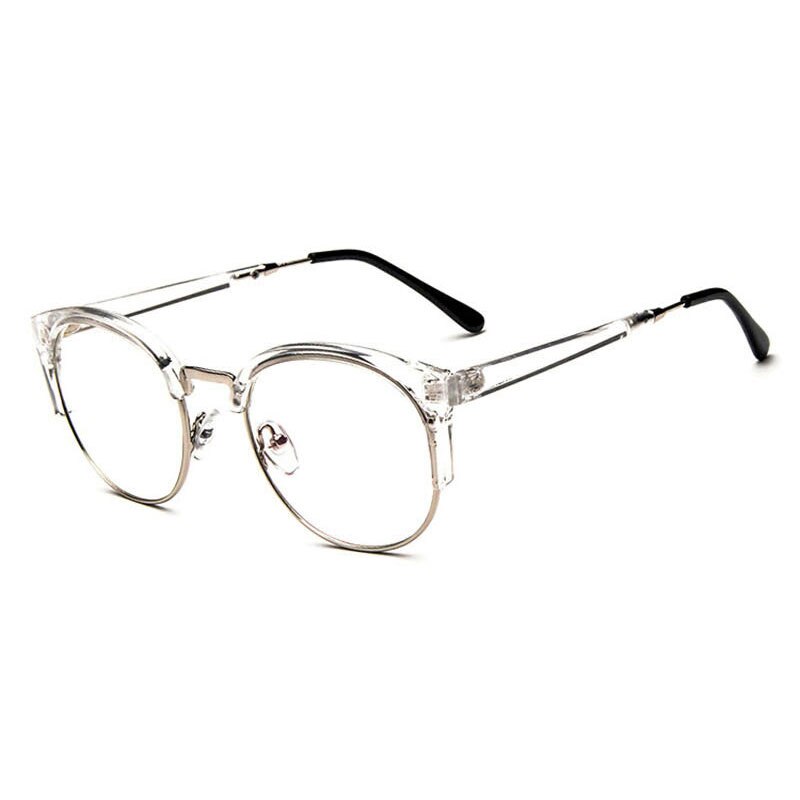 Hotochki Women's Semi Rim Cat Eye Plastic Metal Frame Eyeglasses 322 Semi Rim Hotochki   
