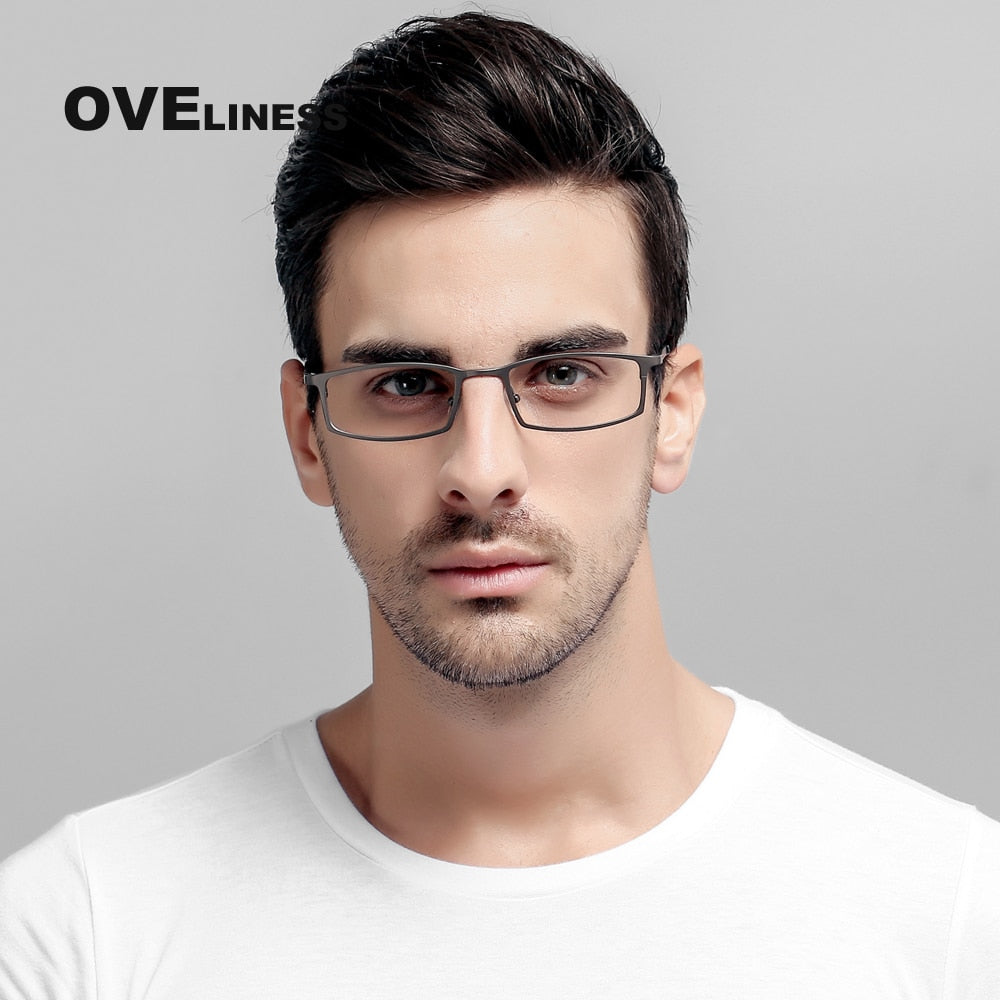 Oveliness Men's Full Rim Square Titanium Eyeglasses Lt8016 Full Rim Oveliness   