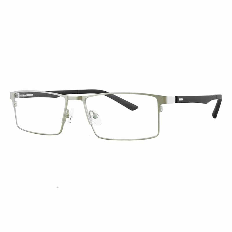 Aissuarvey Men's Full Rim Titanium Alloy Frame Eyeglasses As12641 Full Rim Aissuarvey Eyeglasses Silver  
