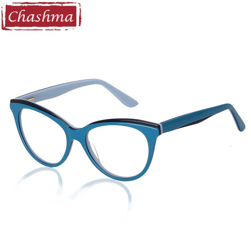 Women's Eyeglasses Cat Eye Acetate 10059 Frame Chashma Blue  