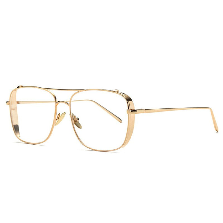 Men's Eyeglasses Full Frame Hd Resin Alloy Frame Brightzone Gold  