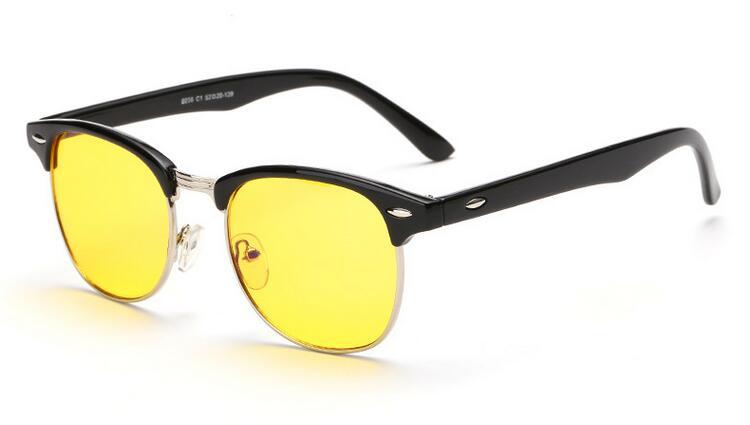 Unisex Eyeglasses Night Vision Anti-blue Glasses Anti-fatigue Acetate Night Vision Brightzone Bright black  