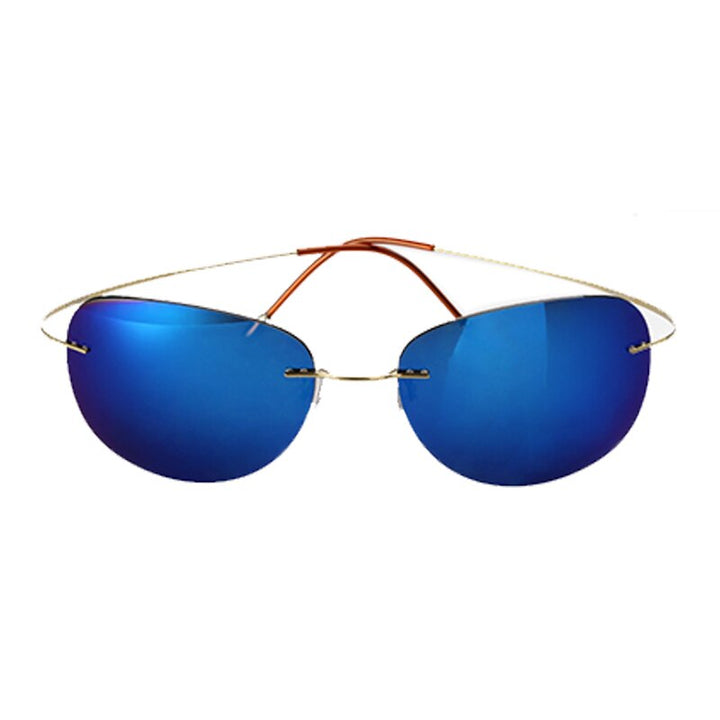 Men's Sunglasses Ultra-light Titanium Polarized Rimless Sunglasses Brightzone Orange  