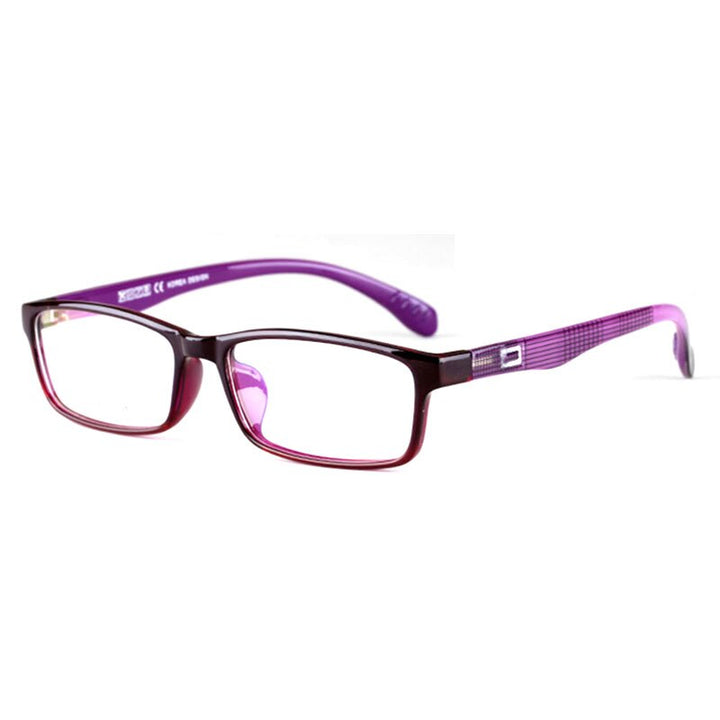 Hotochki Unisex Full Rim Square TR-90 Resin Frame Eyeglasses 2300 Full Rim Hotochki Purple  