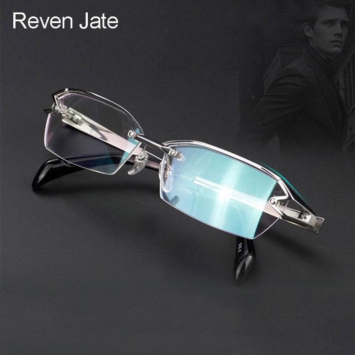 Reven Jate F1143 Glasses Pure Titanium Frame Eyeglasses Rx Men Glasses Frame Reven Jate   