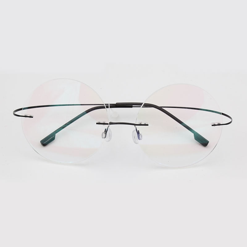 Hotochki Men's Rimless Titanium Alloy Round Frame Eyeglasses Rimless Hotochki   