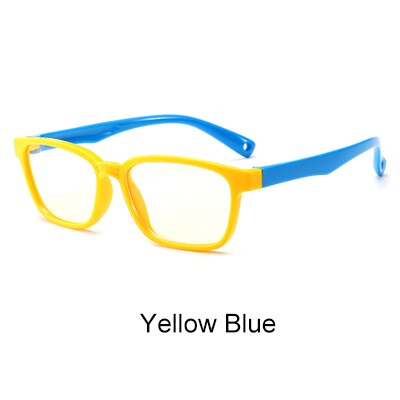 Ralferty Kids Square Eyeglasses Anti-blue Light TR90 Flexible M8140 Anti Blue Ralferty Yellow Blue  