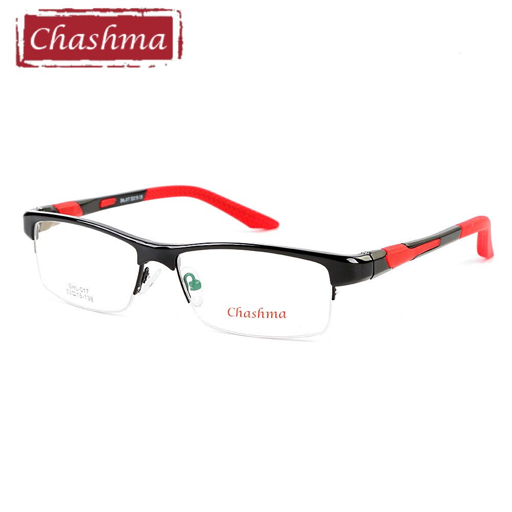 Chashma Ottica Men's Semi Rim Rectangle Tr 90 Aluminum Magnesium Sport Eyeglasses 017 Sport Eyewear Chashma Ottica   