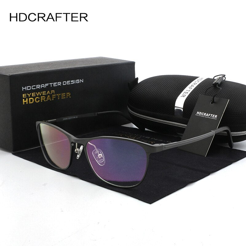 Hdcrafter Unisex Full Rim Square Aluminum Magnesium Frame Eyeglasses Lp6290 Full Rim Hdcrafter Eyeglasses   