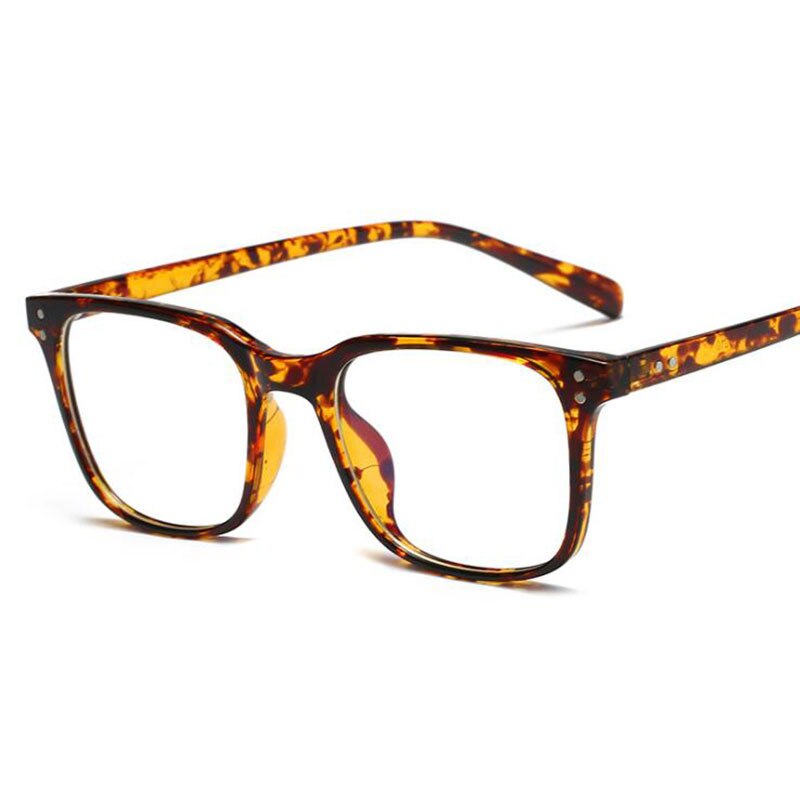 Hotochki Unisex Full Rim TR-90 Resin Square Acetate Frame Eyeglasses 5025 Full Rim Hotochki leopard  