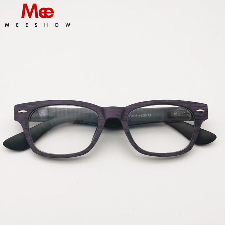 Men's Reading Glasses +1.50 +2.0 +2.5 Woody 1512 Reading Glasses MeeShow +150 Purple Woody 